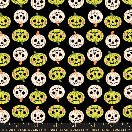 Pumpkin Party Halloween Fabric Bundle, Freaky Familiars Ruby Star Society, Jack O Lantern Fat Quarter Bundle