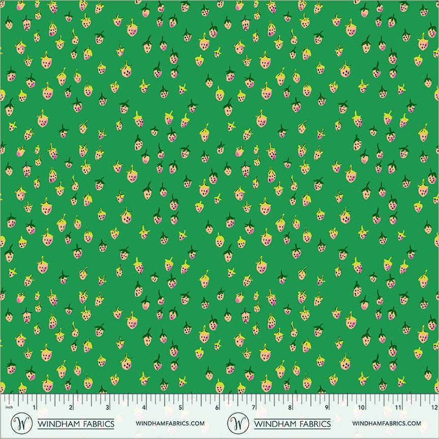 Heather Ross Strawberry Patch Fabric Bundle | 5 Fat Quarters or Half Yards Cottagecore Prints
