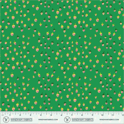 Strawberry Picnic Fabric Bundle | Heather Ross | 6 Piece Fruit Quilt Fabric | Fat Quarter or Half Yard Bundle