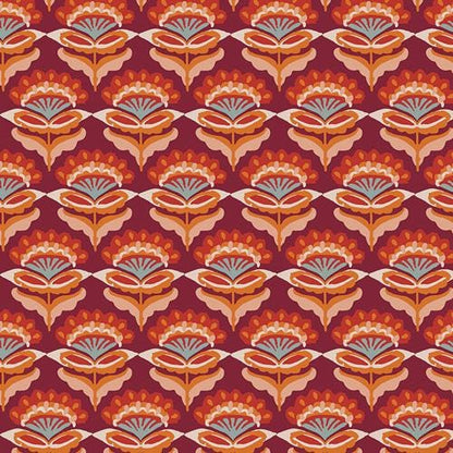 Rustic Roots Fabric, The Orchard by Maureen Cracknell, Art Gallery Fabrics, Rust Floral Autumn Quilting Cotton, ORC-34702