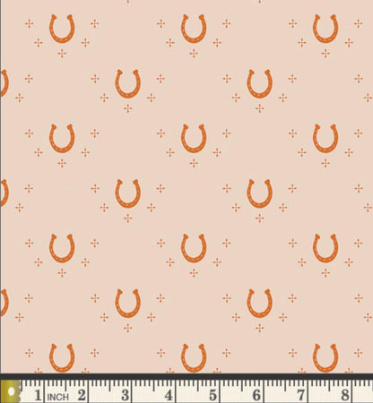 Lucky Bend Fabric, The Orchard by Maureen Cracknell, Art Gallery Fabrics, Horseshoe Peach Quilting Cotton, ORC-34708