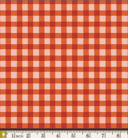 Small Plaid of My Dreams Blaze Fabric, Art Gallery Fabrics, Orange Plaid Quilting Cotton, PLDS-912