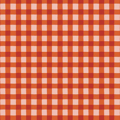 Small Plaid of My Dreams Blaze Fabric, Art Gallery Fabrics, Orange Plaid Quilting Cotton, PLDS-912
