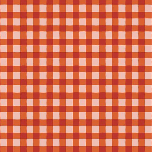 Small Plaid of My Dreams Blaze Fabric, Art Gallery Fabrics, Orange Plaid Quilting Cotton, PLDS-912