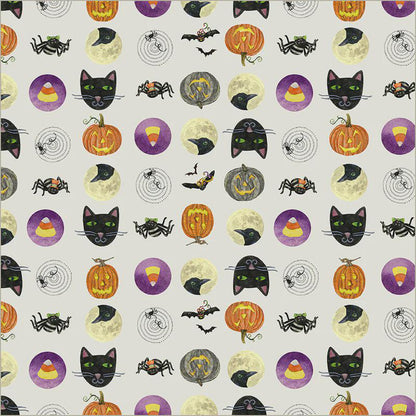 Midnight Hollow Trick or Treat Moonlight Fabric by Jennifer Lambein for Windham Fabrics | Halloween Cotton Fabric