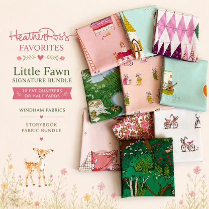 Heather Ross Favorites Little Fawn Signature Bundle | 10 Fat Quarters or Half Yards | Windham Fabrics | Storybook Fabric Bundle