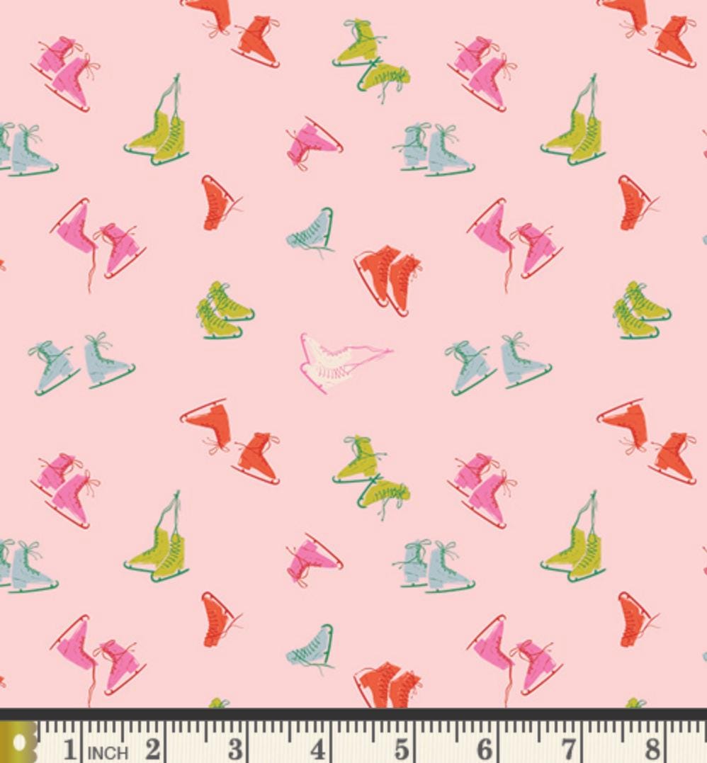 Freestyle Winter Jolly Fabric, Christmas in Color by AGF Studio, Pink Retro Holiday Fabric CMC-25404