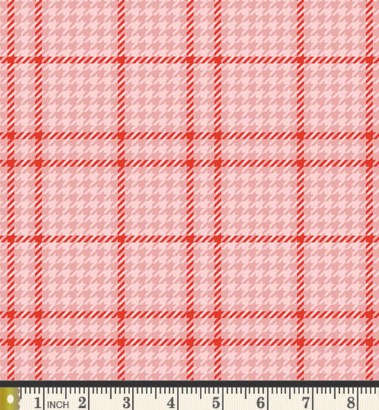 Holiday Check Candycane Fabric, Christmas in Color by AGF Studio, Pink Red Plaid Christmas Fabric CMC-25405