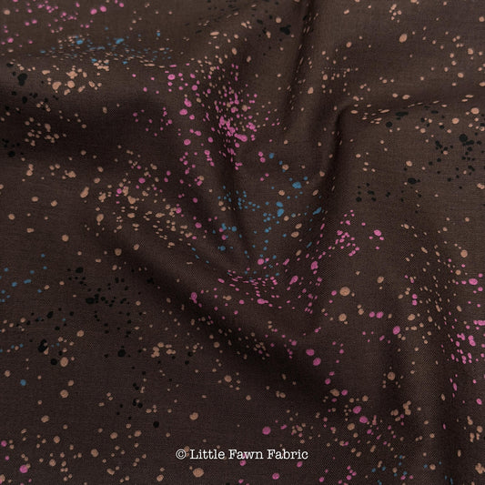 Speckled Caviar Quilting Cotton Fabric | Brown Paint Splatter Blender 100% Cotton
