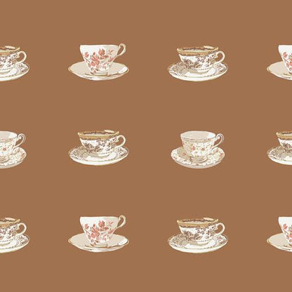 Cozy Tea Time Fat Quarter Bundle – Spruce by Sharon Holland – Art Gallery Fabrics – Teacup Floral Christmas Fabric Bundle