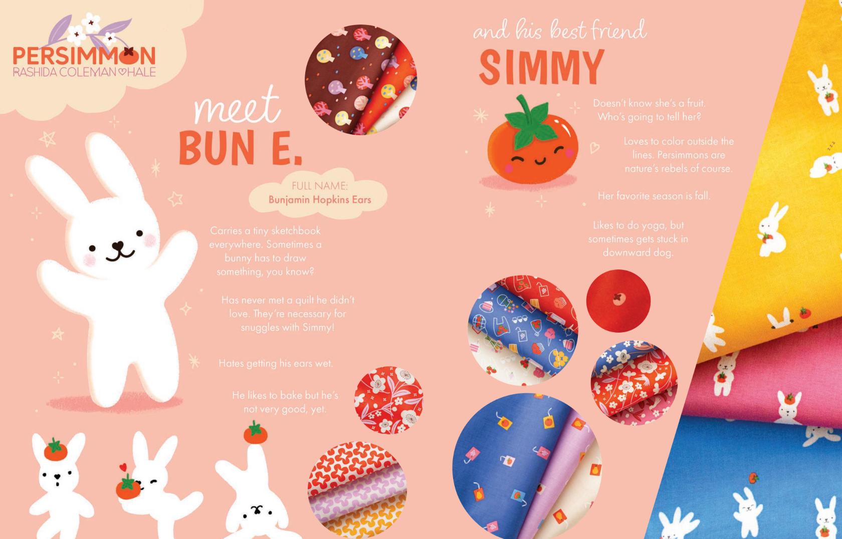 Persimmon Cayenne Bun Es Market Fabric RS1119 14 by Rashida Coleman Hale for Ruby Star Society, Red Food Novelty Quilt Fabric