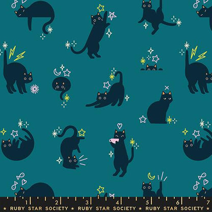Black Cat Magic Halloween Fabric Bundle, Freaky Familiars Ruby Star Society, 6 Piece Fat Quarter Bundle
