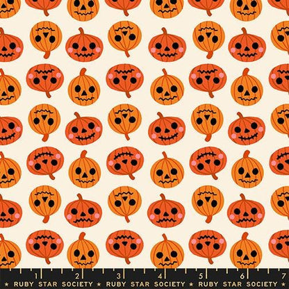Pumpkin Party Halloween Fabric Bundle, Freaky Familiars Ruby Star Society, Jack O Lantern Fat Quarter Bundle