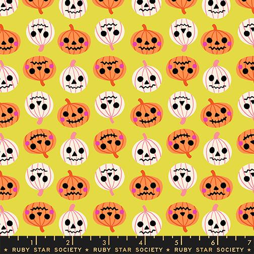 Pumpkin Party Halloween Fabric Bundle, Freaky Familiars Ruby Star Society, Jack O Lantern Fat Quarter Bundle