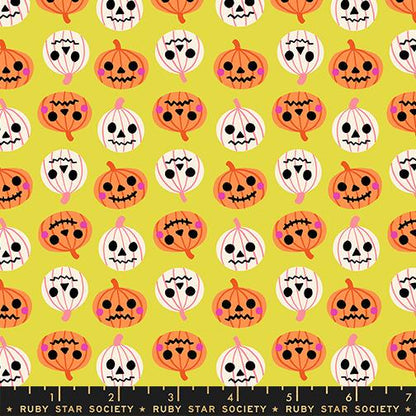 Pumpkin Party Halloween Fabric Bundle, Freaky Familiars Ruby Star Society, Jack O Lantern Fat Quarter Bundle