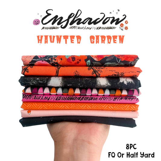 Enshadow Haunted Garden Bundle | 8 Fat Quarters or Half Yards | Halloween Fabric Bundle | Art Gallery Fabrics | Witchy Floral Quilt Fabric