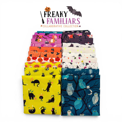 Freaky Familiars Full Collection Fabric Bundle, Ruby Star Society Halloween Fabric, 24 Piece Shop Cut Fat Quarter Bundle
