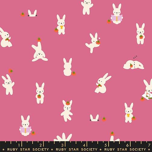 Persimmon Bunny & Market Fat Quarter Bundle, 6 Pieces, Ruby Star Society, Rashida Coleman Hale, Bunny Food Novelty Fabric