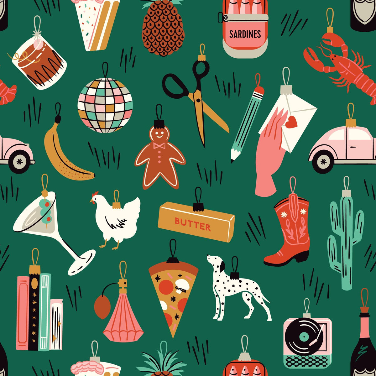 Merry & Mod Christmas Fabric Bundle | 5 Fat Quarters or Half Yards | Shelby Warwood Cloud9 Fabrics