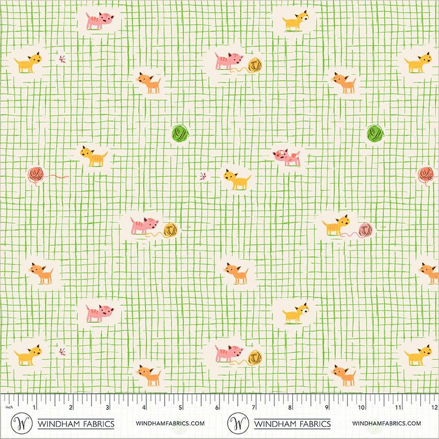 Heather Ross Cat & Mouse Bundle | 5 Fat Quarters or Half Yards | Whimsical Cats and Mice Fabric | Windham Fabrics