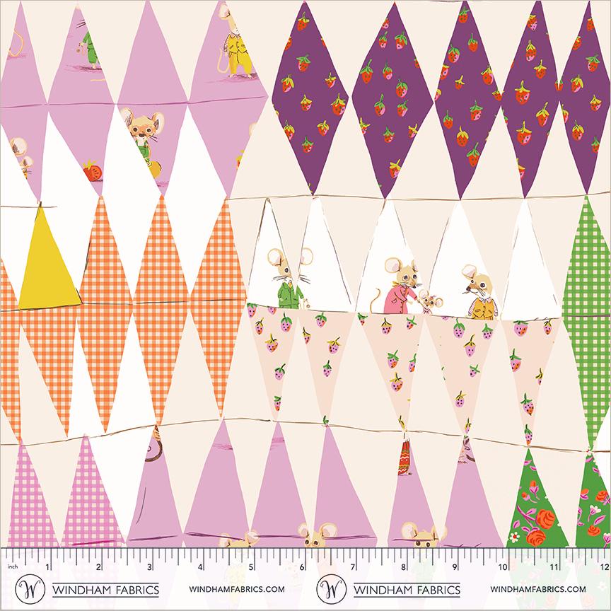 Heather Ross Cat & Mouse Bundle | 5 Fat Quarters or Half Yards | Whimsical Cats and Mice Fabric | Windham Fabrics