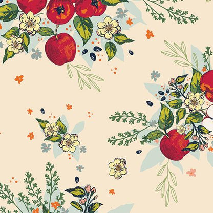 Apple Grove Fabric, The Orchard by Maureen Cracknell, Art Gallery Fabrics, Apple Floral Fall Quilting Cotton, ORC-34700