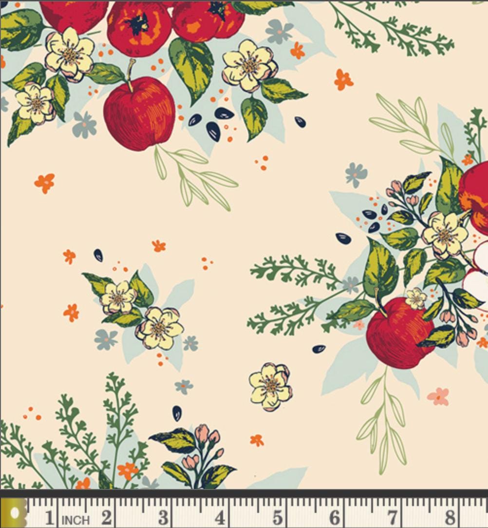 Apple Grove Fabric, The Orchard by Maureen Cracknell, Art Gallery Fabrics, Apple Floral Fall Quilting Cotton, ORC-34700