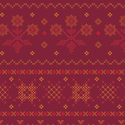 Evenweave Fabric, The Orchard by Maureen Cracknell, Art Gallery Fabrics, Burgundy Cross Stitch Quilting Cotton, ORC-34703