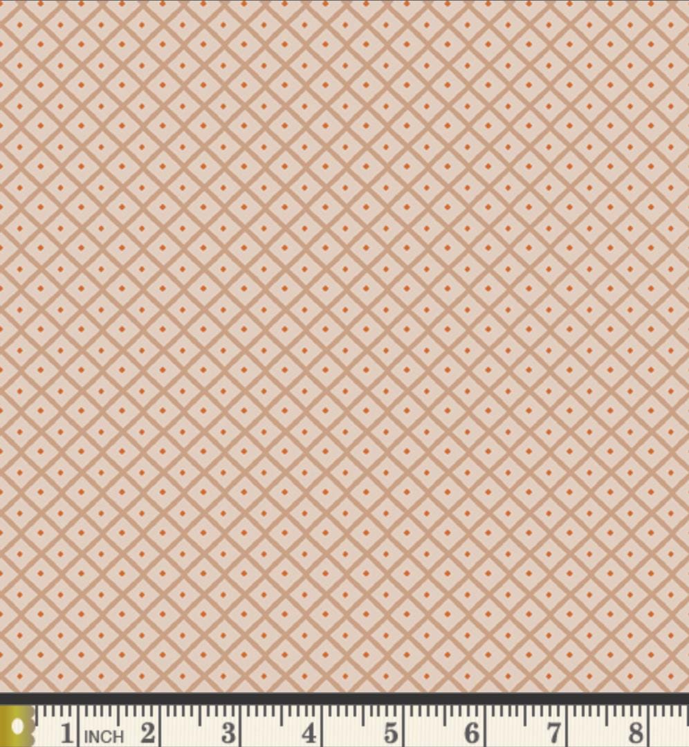 Acres Tamed Fabric, The Orchard by Maureen Cracknell, Art Gallery Fabrics, Peach Diamond Blender Quilting Cotton, ORC-34707