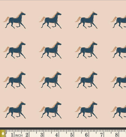 Trotters Trail Fabric, The Orchard by Maureen Cracknell, Art Gallery Fabrics, Horse Print Quilting Cotton, ORC-34709