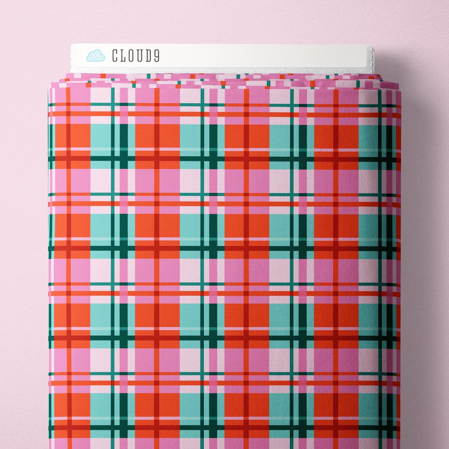 Christmas Plaid Multi Fabric | Whim and Joy Cloud9 Fabrics | Jolly Tidings Organic Cotton Holiday Quilting Fabric
