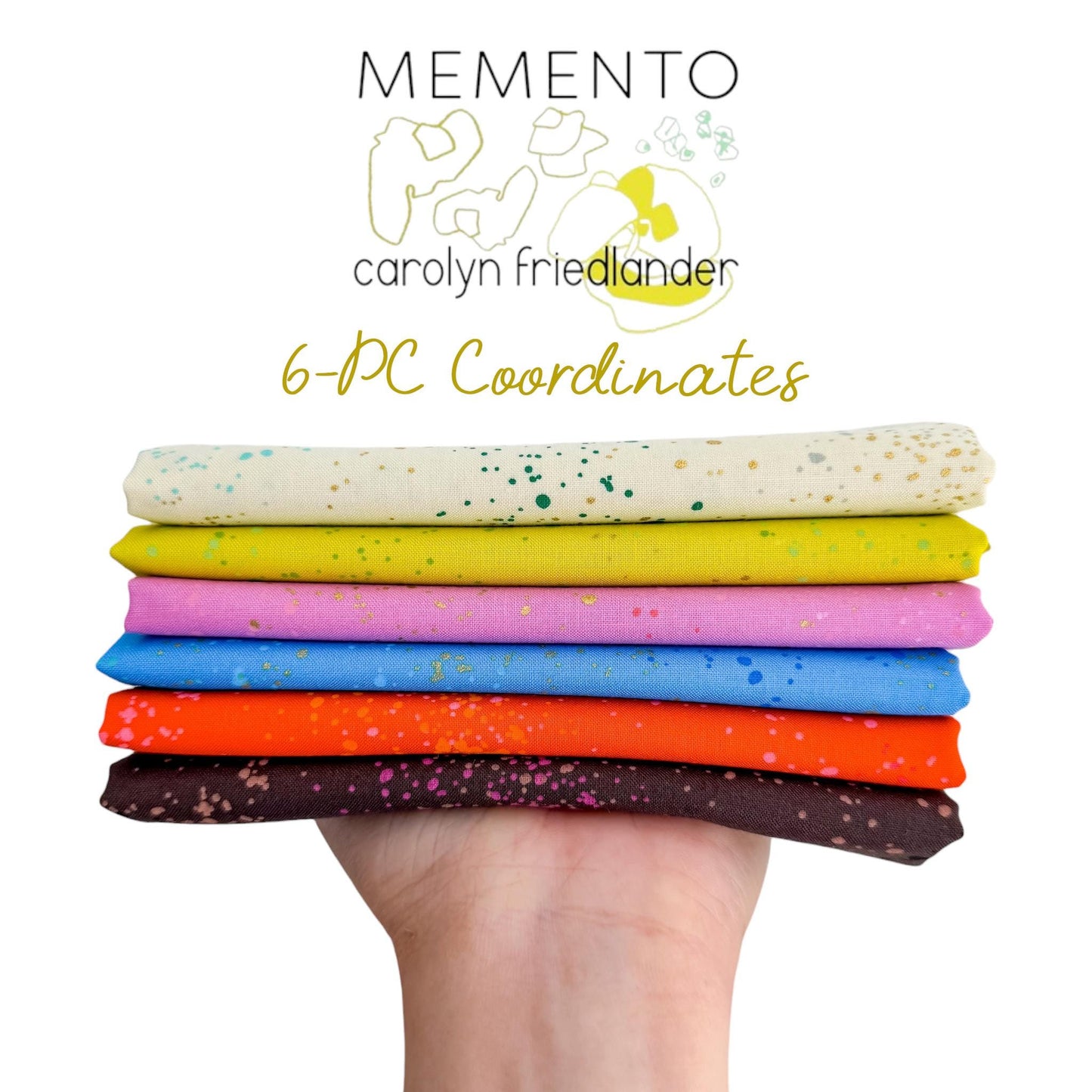 Memento Coordinates Fabric Bundle | 6 Fat Quarters or Half Yards | Carolyn Friedlander | Ruby Star Society Speckled