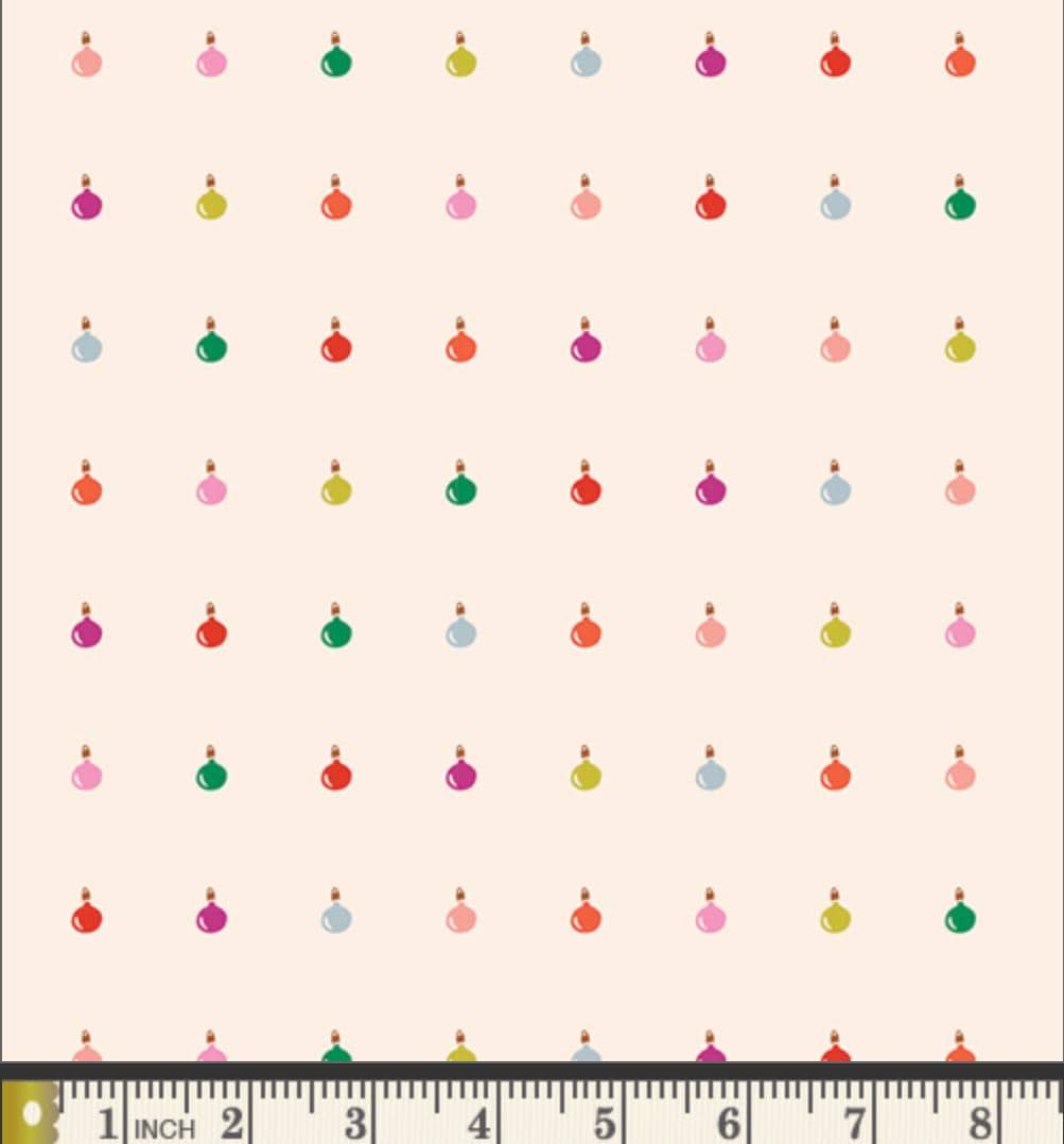 Ornament March Fabric, Christmas in Color by AGF Studio, Ornament Christmas Fabric, Art Gallery Fabrics CMC-25401