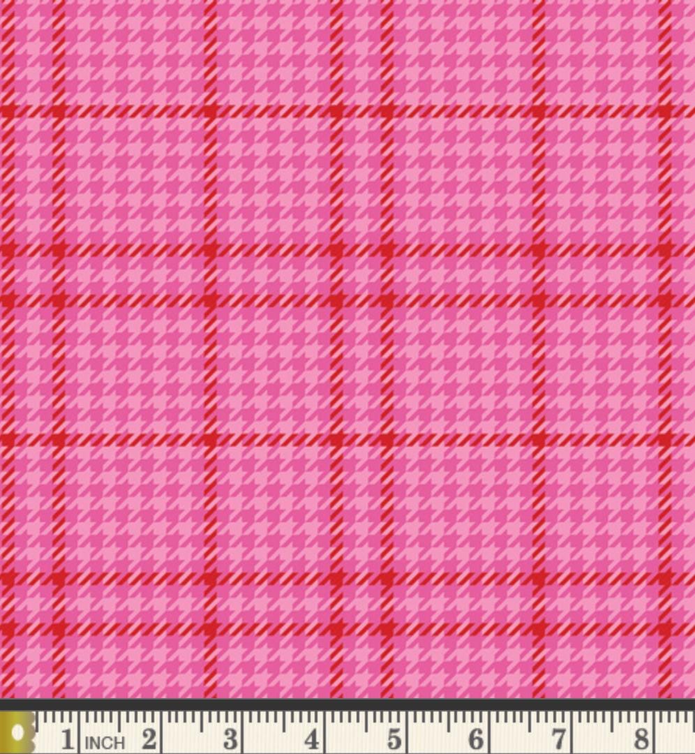 Holiday Check Sugarplum Fabric, Christmas in Color by AGF Studio, Pink Plaid Holiday Fabric CMC-25408