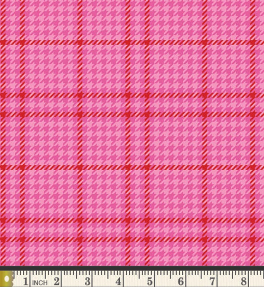 Holiday Check Sugarplum Fabric, Christmas in Color by AGF Studio, Pink Plaid Holiday Fabric CMC-25408
