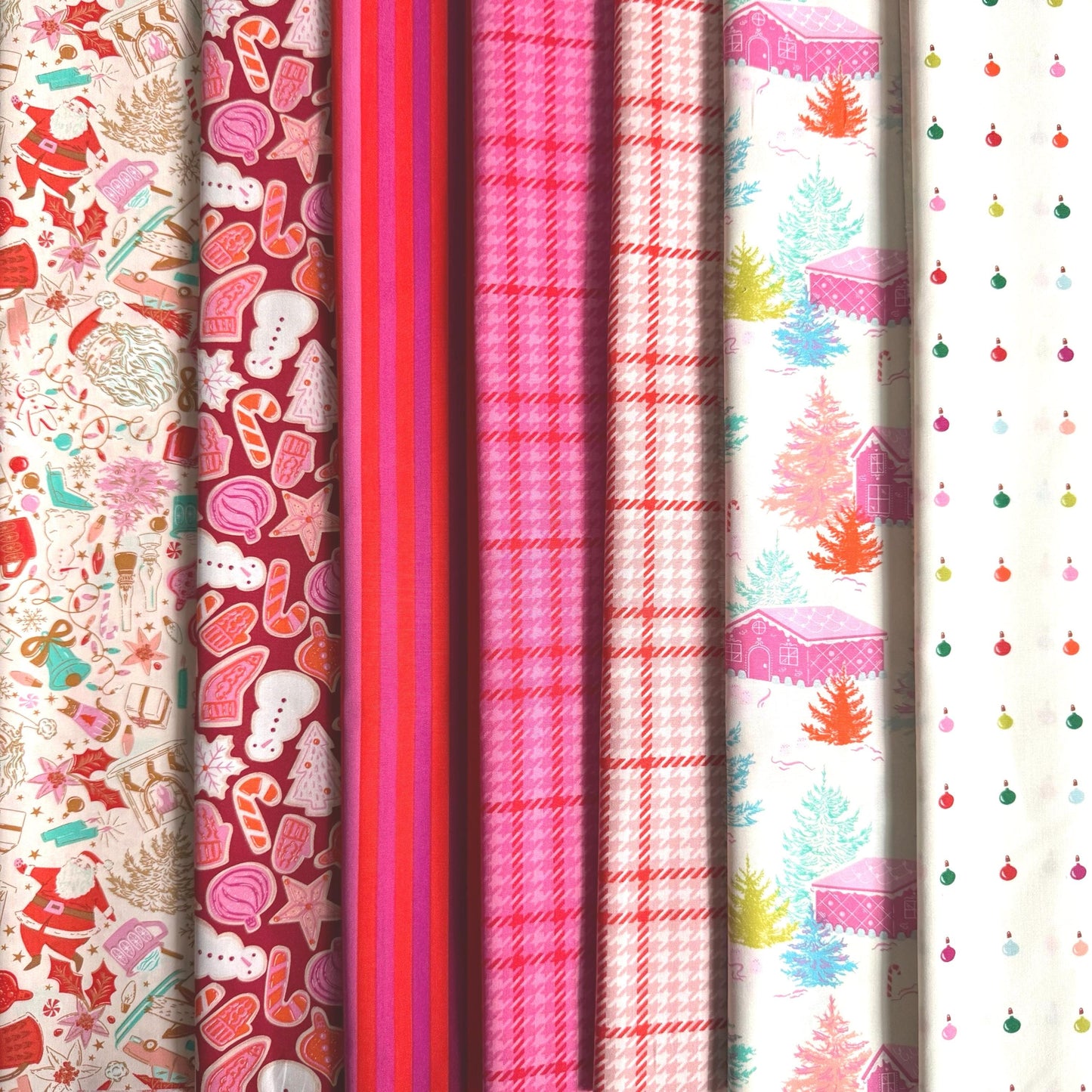 Sweet Shop Christmas Bundle, Christmas in Color by AGF Studio, 7 Piece Fat Quarter or Half Yard Bundle