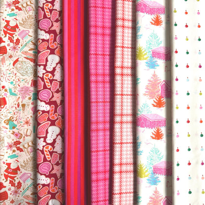 Sweet Shop Christmas Bundle, Christmas in Color by AGF Studio, 7 Piece Fat Quarter or Half Yard Bundle