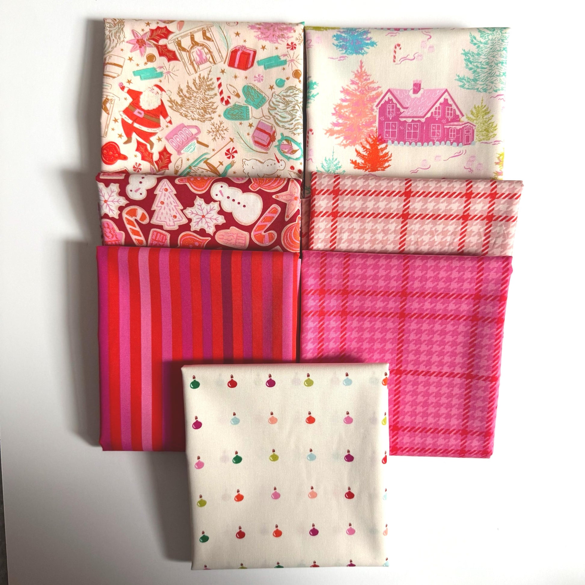 Sweet Shop Christmas Bundle, Christmas in Color by AGF Studio, 7 Piece Fat Quarter or Half Yard Bundle