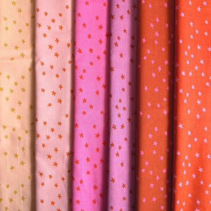 Starry Sunset Sorbet Fabric Bundle | 6 Fat Quarters or Half Yards | Ruby Star Society Starry Basics | Pink Orange Quilt Fabric