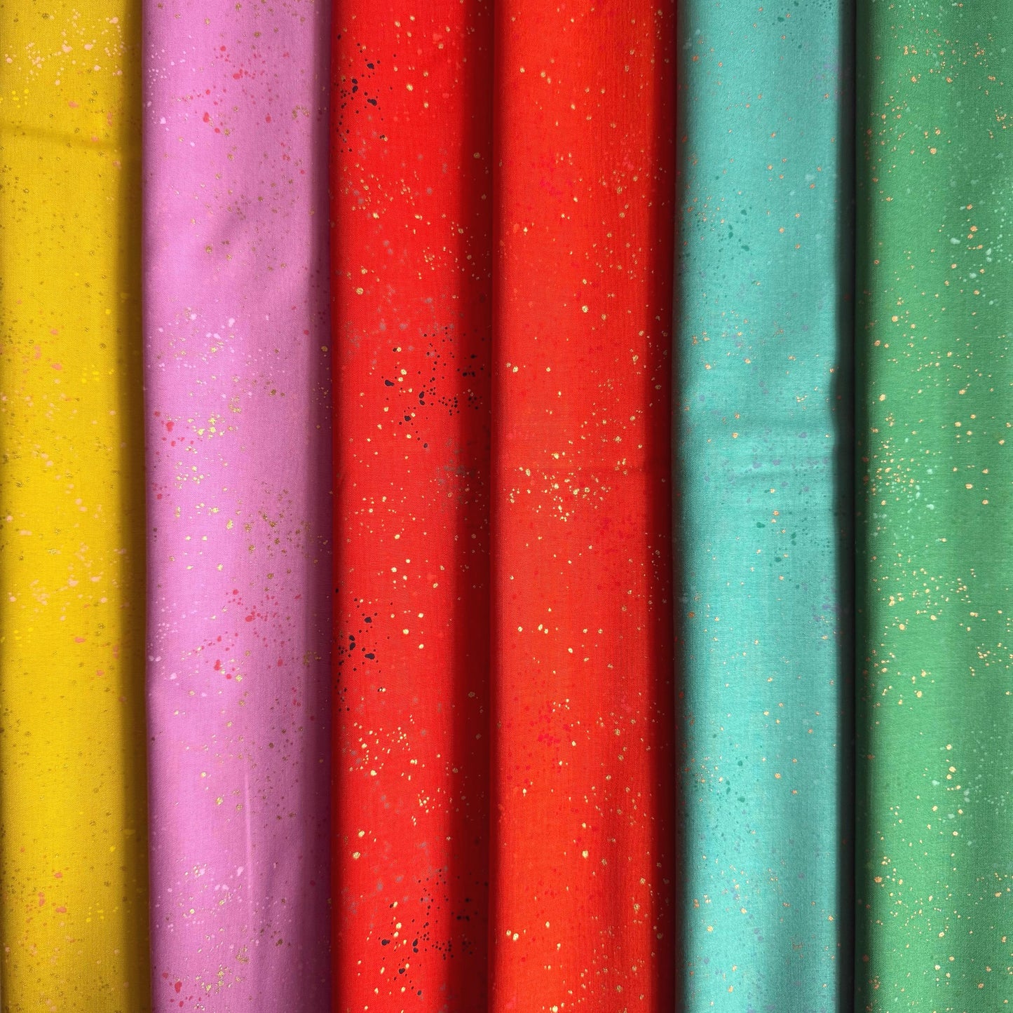 Holiday Glow Speckled Metallic Fabric Bundle | 6 Fat Quarters or Half Yards | Ruby Star Society Christmas Quilt Fabric