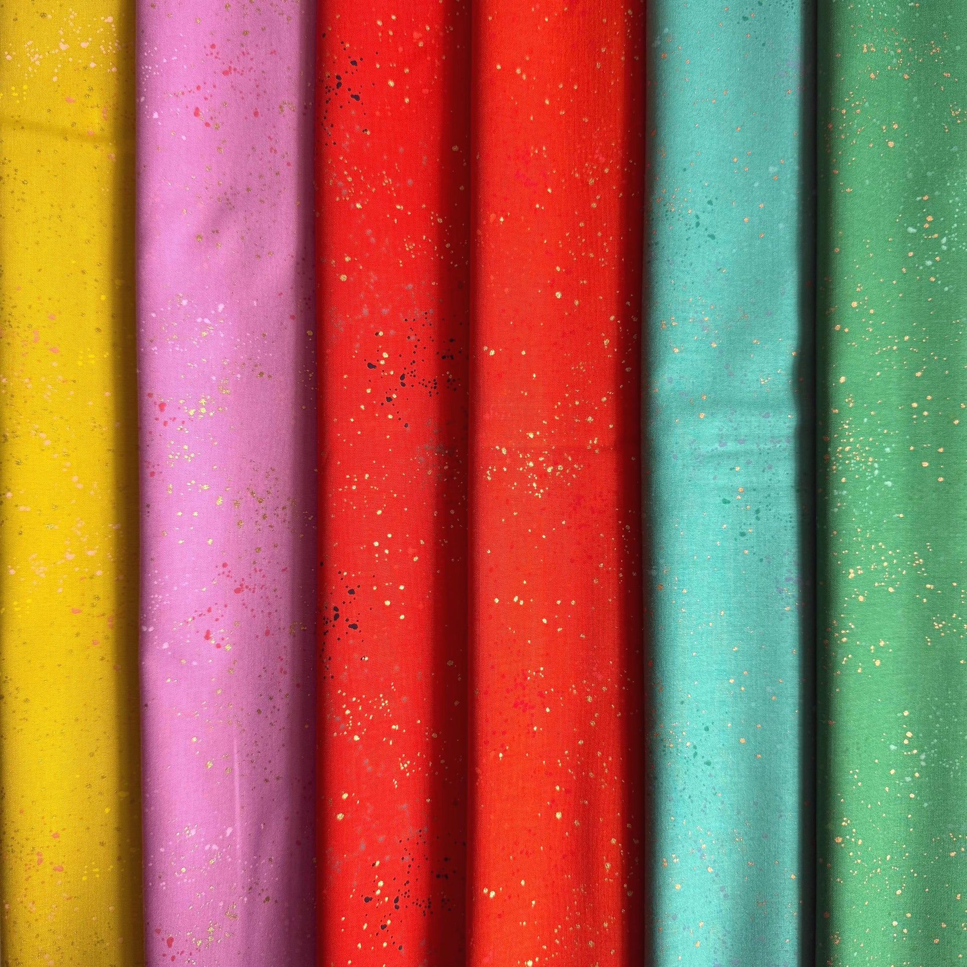 Holiday Glow Speckled Metallic Fabric Bundle | 6 Fat Quarters or Half Yards | Ruby Star Society Christmas Quilt Fabric
