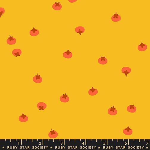 Persimmon Dandelion Persimmons Fabric RS1120 12 by Rashida Coleman Hale for Ruby Star Society, Yellow Fruit Blender Quilt Fabric