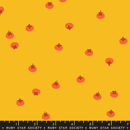 Persimmon Dandelion Persimmons Fabric RS1120 12 by Rashida Coleman Hale for Ruby Star Society, Yellow Fruit Blender Quilt Fabric