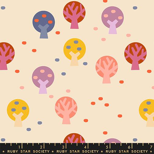 Persimmon Shell The Grove Fabric RS1123 12 by Rashida Coleman Hale for Ruby Star Society, Tree Novelty Nursery Quilt Fabric