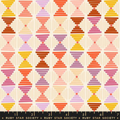Persimmon Natural Courthouse Steps Fabric RS1124 11 by Rashida Coleman Hale for Ruby Star Society, Geometric Quilt Cotton