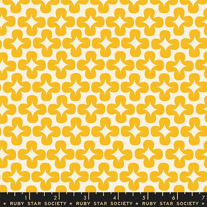 Persimmon Dandelion Leaf Fabric RS1125 11 by Rashida Coleman Hale for Ruby Star Society, Yellow Retro Blender Quilt Cotton