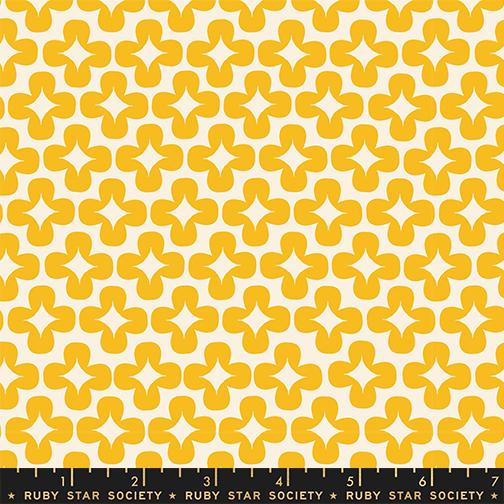 Persimmon Dandelion Leaf Fabric RS1125 11 by Rashida Coleman Hale for Ruby Star Society, Yellow Retro Blender Quilt Cotton