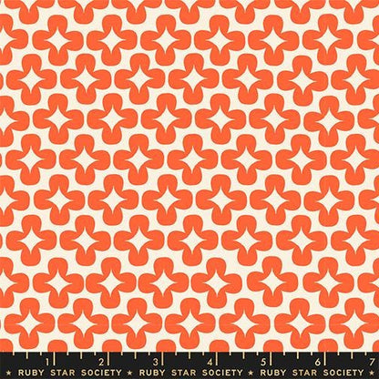 Persimmon Florida Leaf Fabric RS1125 15 by Rashida Coleman Hale for Ruby Star Society, Red Retro Blender Quilt Cotton