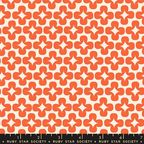 Persimmon Florida Leaf Fabric RS1125 15 by Rashida Coleman Hale for Ruby Star Society, Red Retro Blender Quilt Cotton