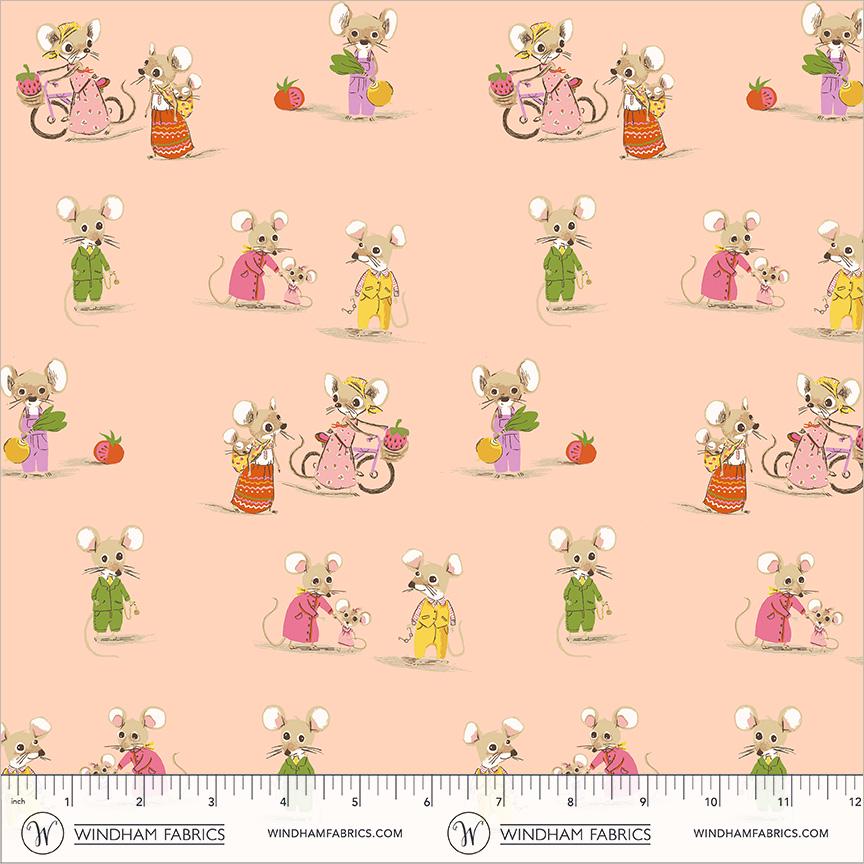 Heather Ross Cat & Mouse Bundle | 5 Fat Quarters or Half Yards | Whimsical Cats and Mice Fabric | Windham Fabrics